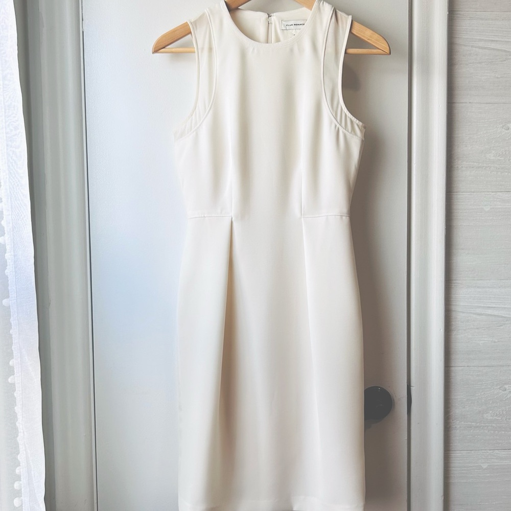 Club Monaco Crepe Shift Dress Cream